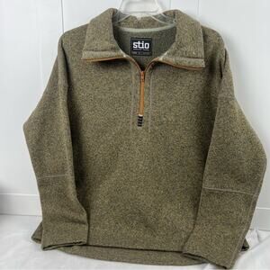 STIO Jackson Hole, WY Heather Olive Fleece-lined Quarter Zip Pullover Women’s XL